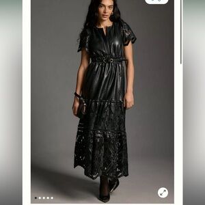 The Somerset Maxi Dress: Faux Leather Embroidered Edition